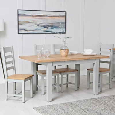 Downtown Easton 1.2m Butterfly Extending Dining Table - Grey