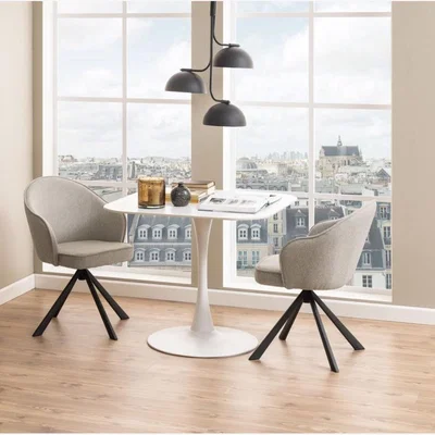 Downtown Actona Malta Square Ceramic 90cm Dining Table - White