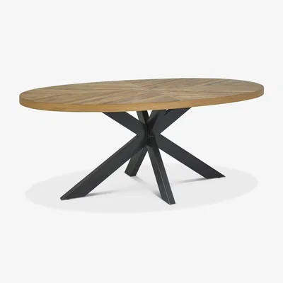 Downtown Downtown Winnipeg Rustic Oak 6 Seater Dining Table, Ripped