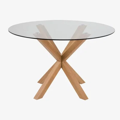Downtown Actona Heaven Dining Table - Glass With Oak Base