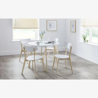 Downtown Julian Bowen Casa Round Dining Table - White/Oak