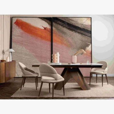 Downtown Davos 180-260cm Extending Dining Table - Brushed Bronze/White Marble