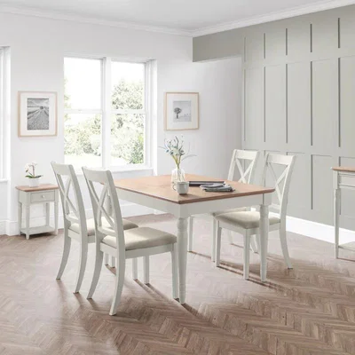 Downtown Julian Bowen Provence Extending Dining Table In White/Oak