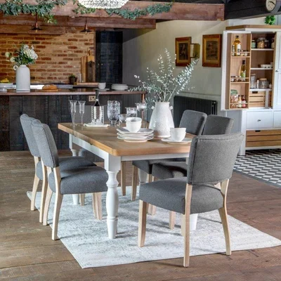 Downtown Clevedon 1.3m Extending Table - White/Oak In LightWood/White