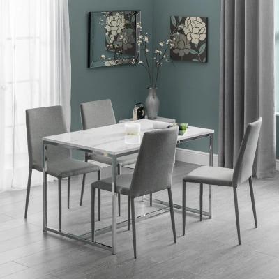 Downtown Julian Bowen Scala Dining Table In Silver