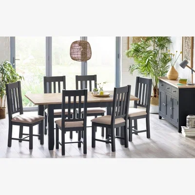 Downtown Julian Bowen Bordeaux Extending Dining Table - Dark Grey