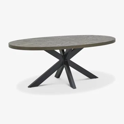 Downtown Downtown Winnipeg Fumed Oak 6 Seater Dining Table, Ripped