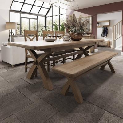 Downtown Hexham 2.0m Cross Leg Extending Dining Table