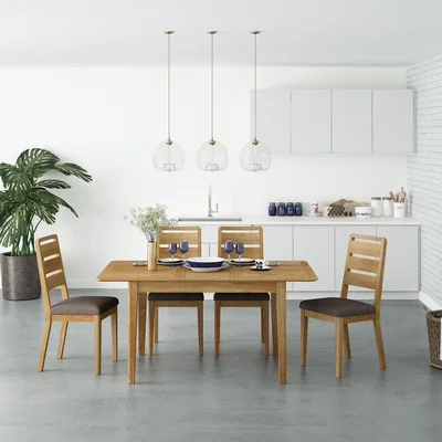 Downtown Hardwick Oak Compact Extending DiningTable In LightWood