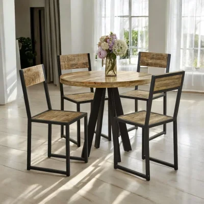 OAT Home Wicklow Wooden Round 90cm Dining Table