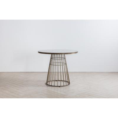 Perch and Parrow Louise Bistro Table in Bronze and Ceramic Mosaic Top