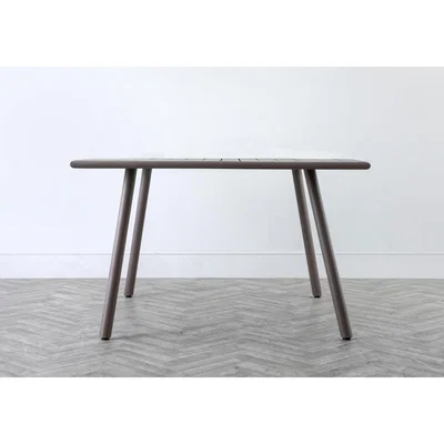 Perch and Parrow Thompson Large Outdoor Steel Table in Warm Grey