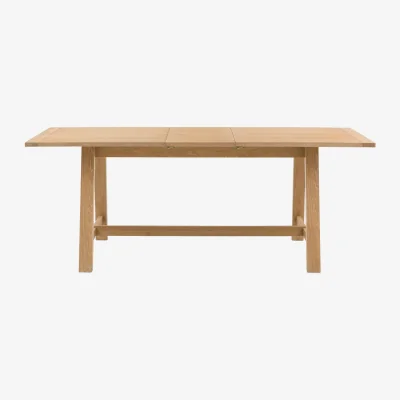 Perch and Parrow Harvest Extendable Trestle Dining Table in Natural