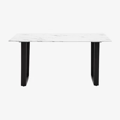 Perch and Parrow Huxley Dining Table in White Marble