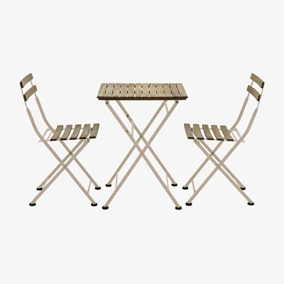 Perch and Parrow Harmony Bistro Set in Rose