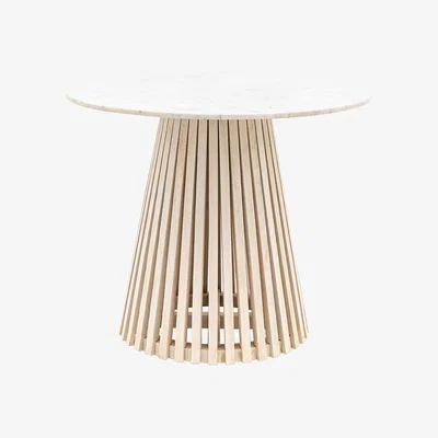 Perch and Parrow Linear Marble Round Dining Table