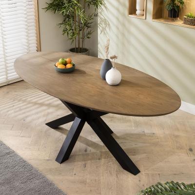 Quatropi ExDisplay Aries 6 Seater Solid Wooden Oval Dining Table 200cm