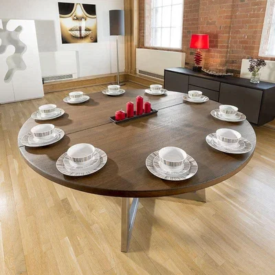 Quatropi Jupiter Solid Oak Round Dining Table Natural 180cm #KK3