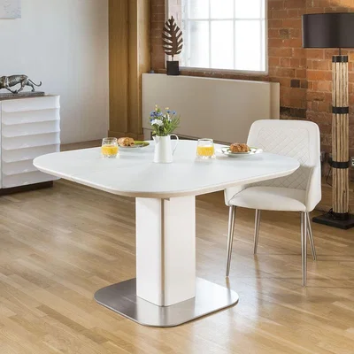 Quatropi Stunning Modern Quatropi Extending Square Dining Table White Glass 1.2