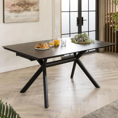 Quatropi Premium Wide Extending Ceramic 10 Seat Dining Table Grey Slate 160-240cm