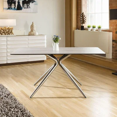 Quatropi Dining Table Stone Grey / White Top Rectangle Melamine 1600 x 900mm