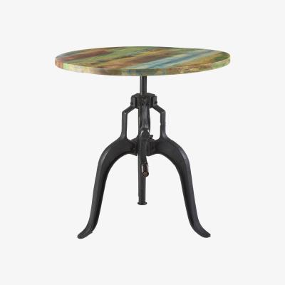 The Range Solid Hard Wood Round Dining Table Adjustable Height - Brown