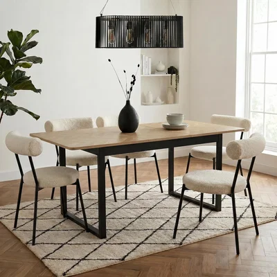 The Range OHS 4-6 Seater Extendable Dining Table - Light Wood