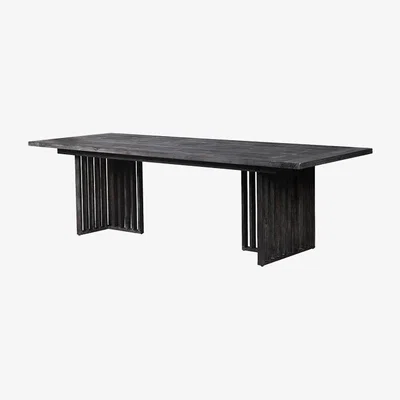 Rockett St George Black Wood Dining Table With Slatted Legs