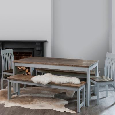 The Range Nordic Dining Table - Grey & Dark Pine