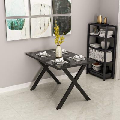 The Range Nadia Marble Kitchen Table - Black
