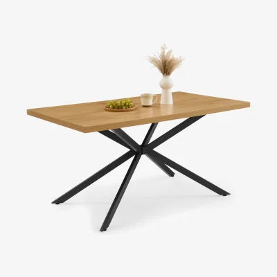 The Range Abel Rectangular Dining Room Table for 6 People - Light Wood / 24.3kg