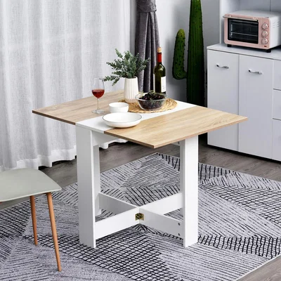 The Range Wooden Folding Butterfly Drop Leaf Dining Table  - Oak, White