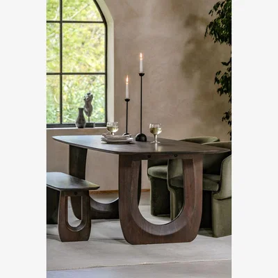 Rockett St George Curved Mango Wood Dining Table