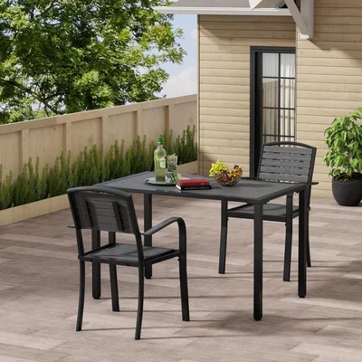 The Range Outdoor Dining Table with Parasol Hole - White / 150cm