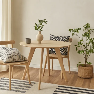 The Range Malmo Round Dining Table Pigmented Veneer Seats 4 - White