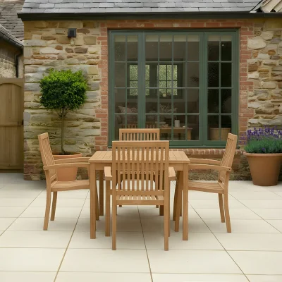 The Range Charles Bentley Teak Square Dining Table - Natural Teak