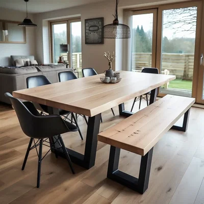 The Range Elegant Beech Dining Table - Beech / 120cm / 220cm