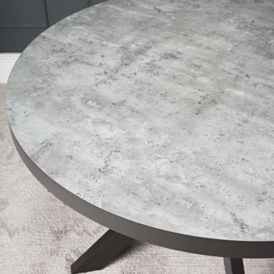 The Range Industrial Round Dining Table - Faux Concrete - Grey