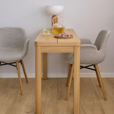 The Range Southampton Extendable Rectangular Dining Table in Matt Oak 90x120cm - Oak