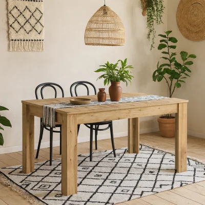The Range Tipsyfern Extending Dining Table 1600 Natural Matt Finish - Natural
