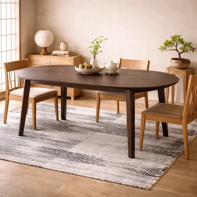 The Range Jyvaskyla Dark Round Extendable Dining Table - Natural
