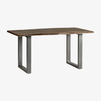 The Range Grey Essential Live Edge Medium Sized Dining Table 1.5M Wood  Metal - Brown