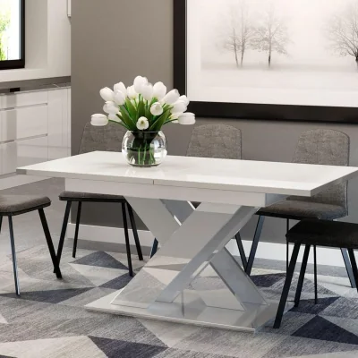 The Range EXTENDABLE DINING TABLE, (WHITE GLOSS) - White Gloss
