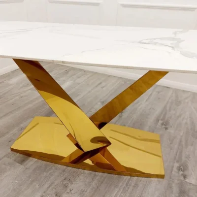 The Range Vipole Rectangular Dining Table - Gold
