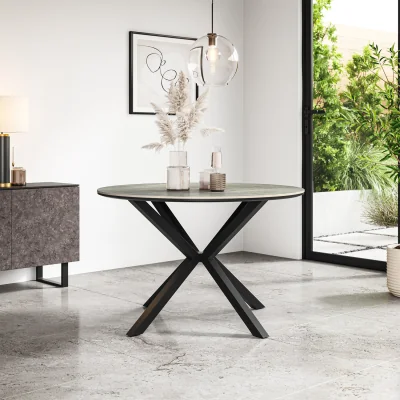 The Range Calne Round Dining Table - Light Grey Effect Top - Light grey