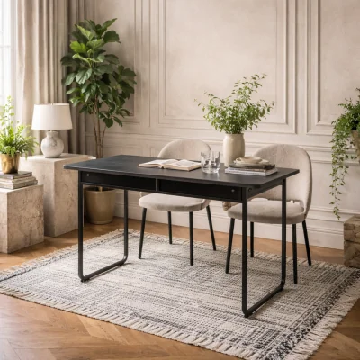 The Range Tinglev 4 Seater Folding Dining Table Ash Look - Black