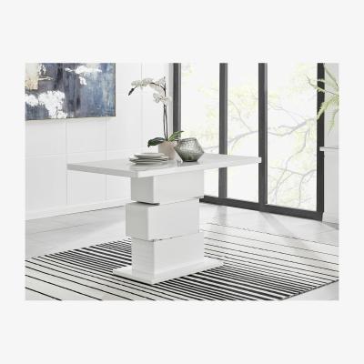 The Range Apollo Rectangle White High Gloss Chrome 4 Seater Dining Table - White