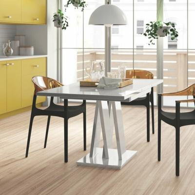 The Range Extendable Dining Kitchen Table High Gloss White - White Gloss