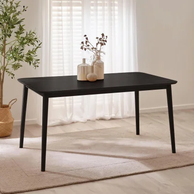The Range Lynton Rectangular Wood 6 Seat Dining Table - Black