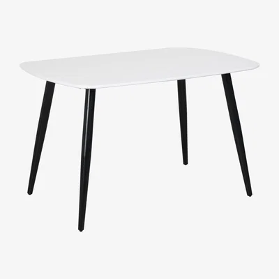 The Range Aspen rectangular dining table, white painted top   - White